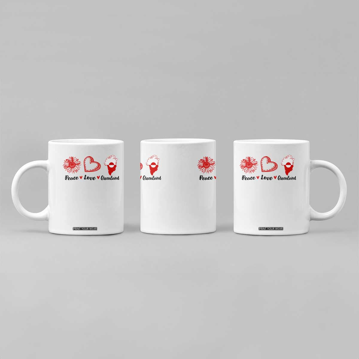 Peace Love Greenland Coffee Mug Sunflower Flag Stand With Greenland TS10 Print Your Wear