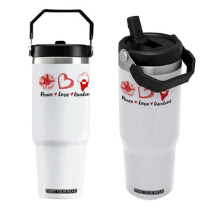 Peace Love Greenland Flip Straw Tumbler Sunflower Flag Stand With Greenland TS10 One Size: 30 oz White Print Your Wear