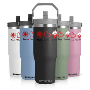 Peace Love Greenland Flip Straw Tumbler Sunflower Flag Stand With Greenland TS10 Print Your Wear