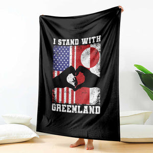 I Stand With Greenland Throw Blanket Greenlander US Flag Greenland American Usa America TS10 Print Your Wear