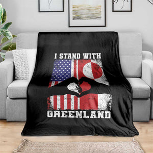 I Stand With Greenland Throw Blanket Greenlander US Flag Greenland American Usa America TS10 Print Your Wear