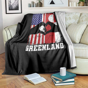 I Stand With Greenland Throw Blanket Greenlander US Flag Greenland American Usa America TS10 Print Your Wear