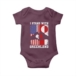 I Stand With Greenland Baby Onesie Greenlander US Flag Greenland American Usa America TS10 Maroon Print Your Wear