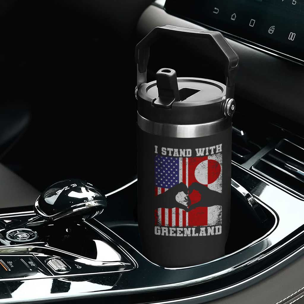 I Stand With Greenland Flip Straw Tumbler Greenlander US Flag Greenland American Usa America TS10 Print Your Wear