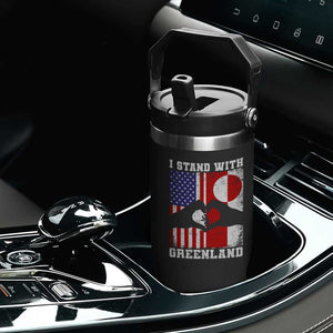 I Stand With Greenland Flip Straw Tumbler Greenlander US Flag Greenland American Usa America TS10 Print Your Wear