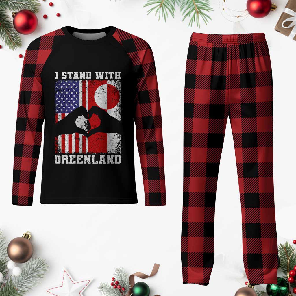 I Stand With Greenland Plaid Pajama Set Greenlander US Flag Greenland American Usa America TS10 Buffalo Plaid Print Your Wear