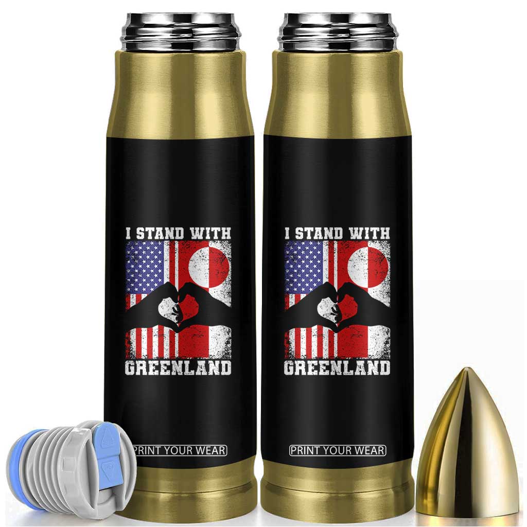I Stand With Greenland Bullet Tumbler Greenlander US Flag Greenland American Usa America TS10 Black Print Your Wear