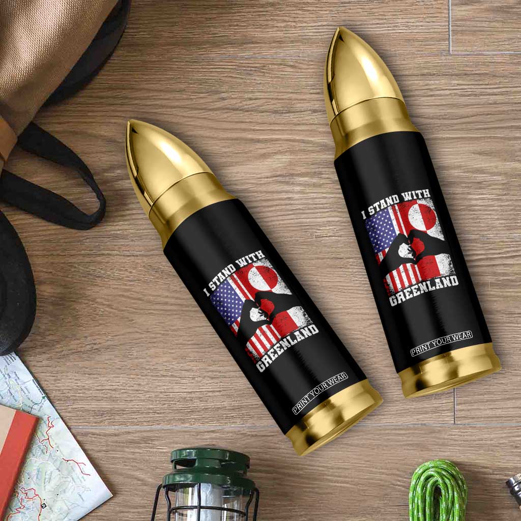 I Stand With Greenland Bullet Tumbler Greenlander US Flag Greenland American Usa America TS10 Print Your Wear