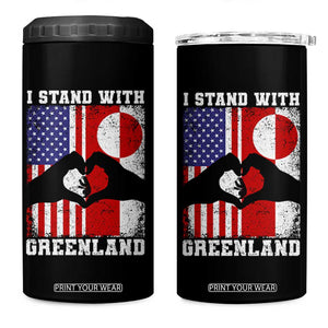 I Stand With Greenland 4 in 1 Can Cooler Tumbler Greenlander US Flag Greenland American Usa America TS10 One Size: 16 oz Black Print Your Wear