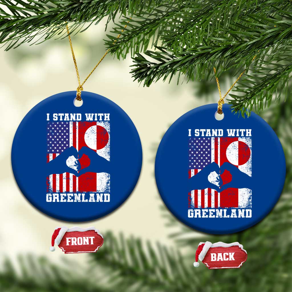 I Stand With Greenland Ceramic Ornament Greenlander US Flag Greenland American Usa America TS10 1pc Blue Print Your Wear
