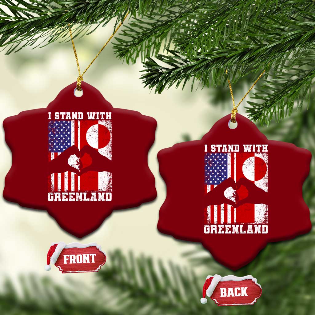 I Stand With Greenland Ceramic Ornament Greenlander US Flag Greenland American Usa America TS10 Print Your Wear