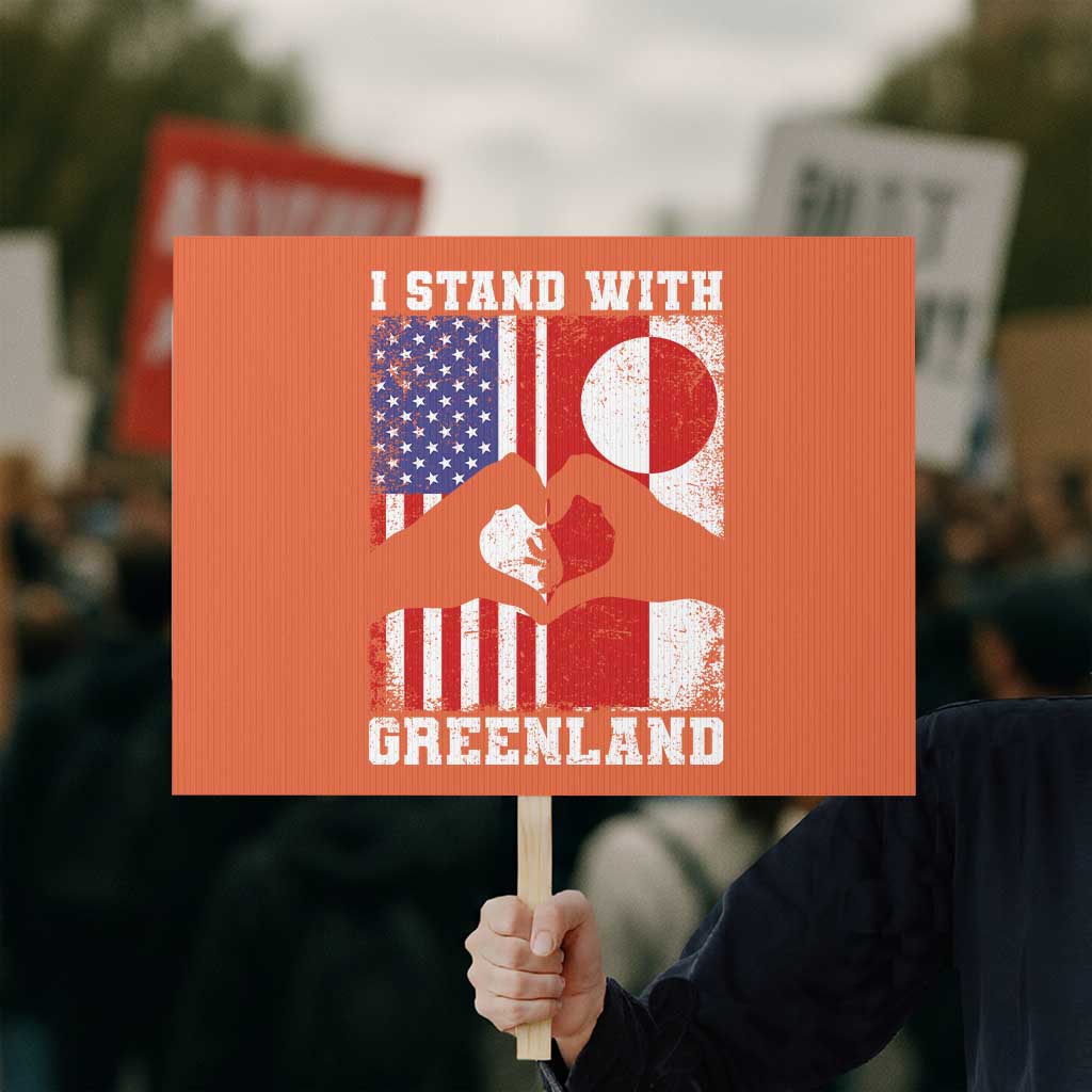 I Stand With Greenland Protest Sign Greenlander US Flag Greenland American Usa America TS10 Horizontal 18