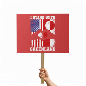 I Stand With Greenland Protest Sign Greenlander US Flag Greenland American Usa America TS10 Horizontal 18" × 24" Red Print Your Wear