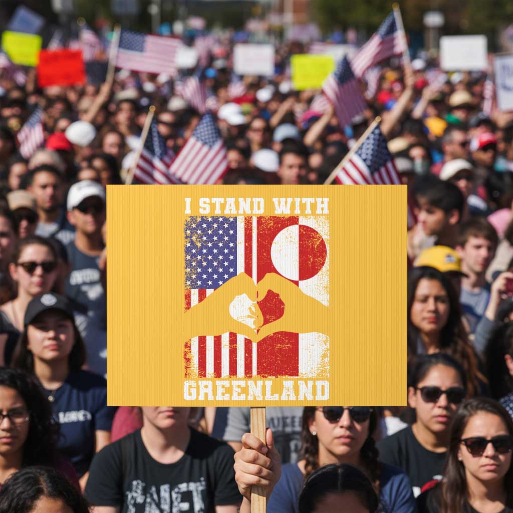 I Stand With Greenland Protest Sign Greenlander US Flag Greenland American Usa America TS10 Horizontal 18
