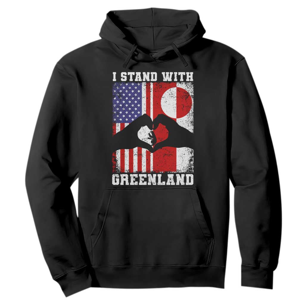 I Stand With Greenland Hoodie Greenlander US Flag Greenland American Usa America TS10 Black Print Your Wear