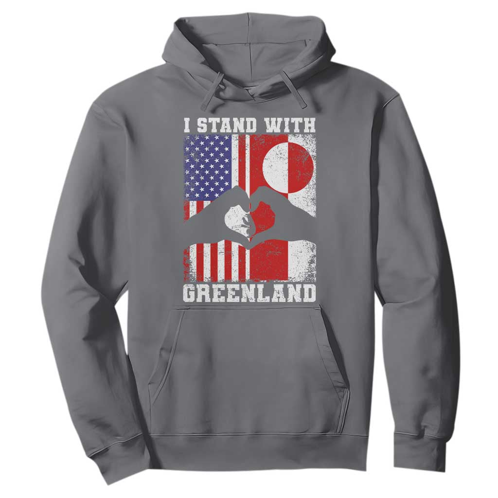 I Stand With Greenland Hoodie Greenlander US Flag Greenland American Usa America TS10 Charcoal Print Your Wear