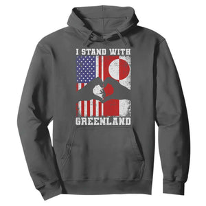 I Stand With Greenland Hoodie Greenlander US Flag Greenland American Usa America TS10 Dark Heather Print Your Wear
