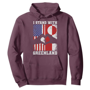 I Stand With Greenland Hoodie Greenlander US Flag Greenland American Usa America TS10 Maroon Print Your Wear