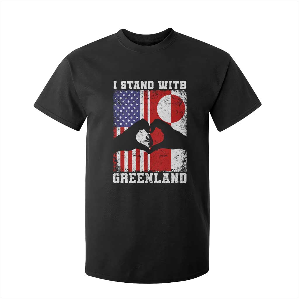 I Stand With Greenland T Shirt For Kid Greenlander US Flag Greenland American Usa America TS10 Black Print Your Wear