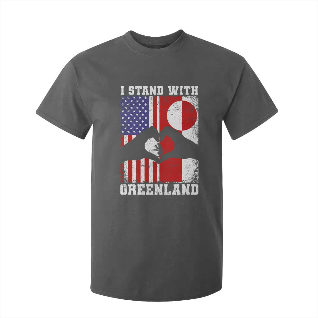 I Stand With Greenland T Shirt For Kid Greenlander US Flag Greenland American Usa America TS10 Dark Heather Print Your Wear
