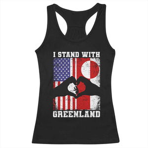 I Stand With Greenland Racerback Tank Top Greenlander US Flag Greenland American Usa America TS10 Black Print Your Wear