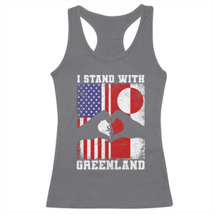 I Stand With Greenland Racerback Tank Top Greenlander US Flag Greenland American Usa America TS10 Charcoal Print Your Wear