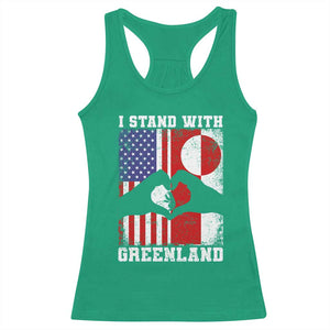 I Stand With Greenland Racerback Tank Top Greenlander US Flag Greenland American Usa America TS10 Irish Green Print Your Wear