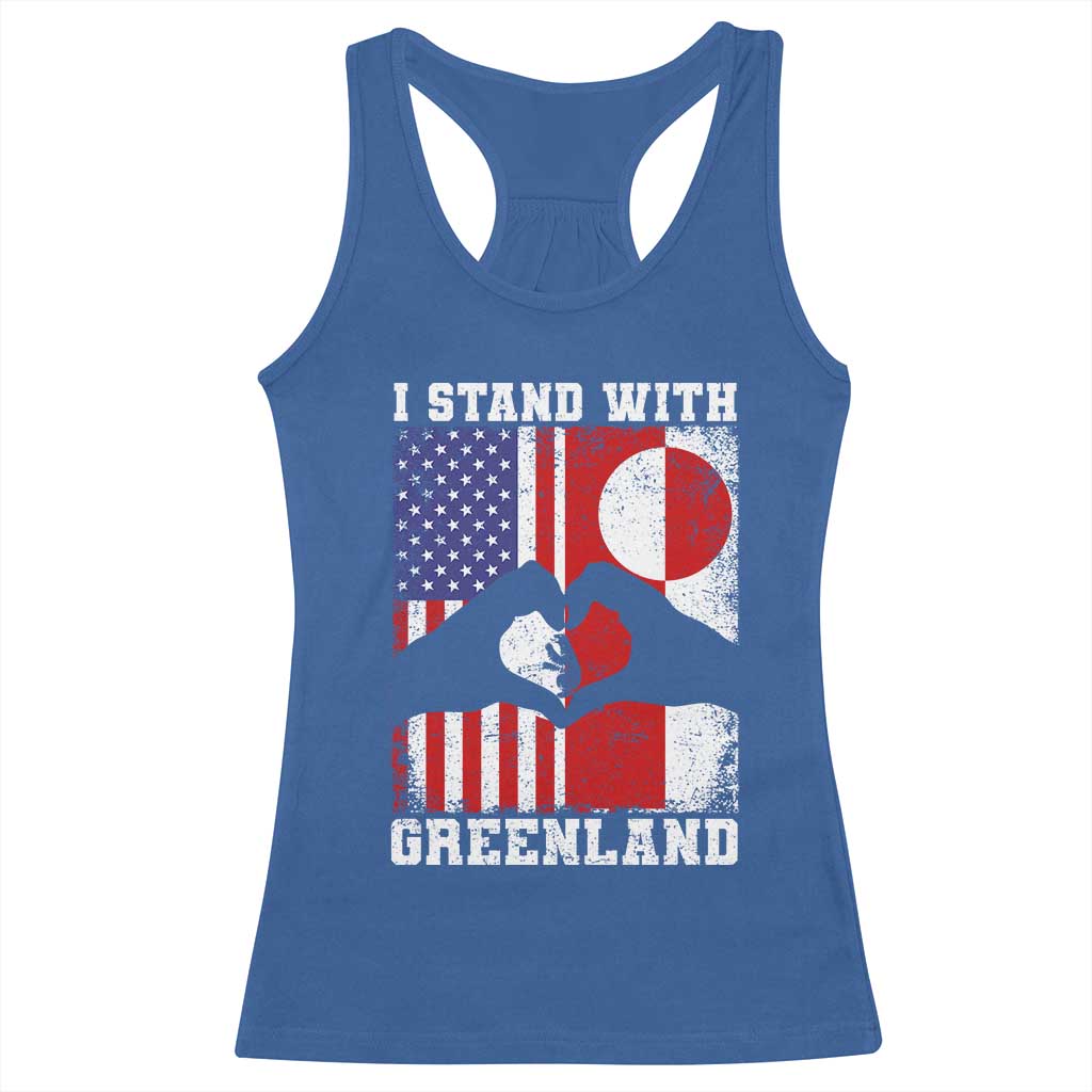I Stand With Greenland Racerback Tank Top Greenlander US Flag Greenland American Usa America TS10 Royal Blue Print Your Wear