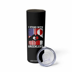 I Stand With Greenland Skinny Tumbler Greenlander US Flag Greenland American Usa America TS10 Print Your Wear