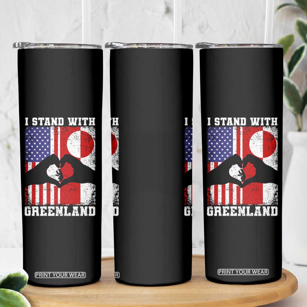 I Stand With Greenland Skinny Tumbler Greenlander US Flag Greenland American Usa America TS10 Print Your Wear