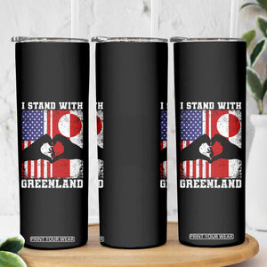 I Stand With Greenland Skinny Tumbler Greenlander US Flag Greenland American Usa America TS10 Print Your Wear