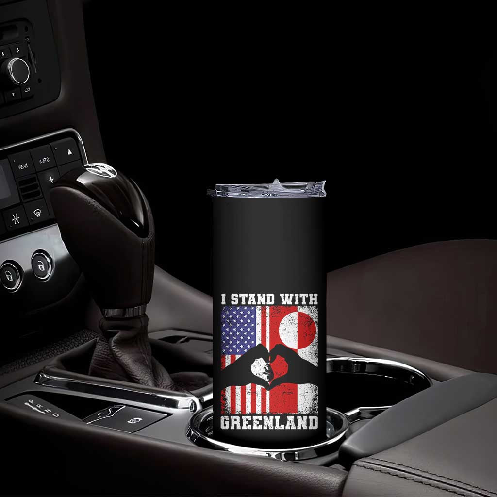 I Stand With Greenland Skinny Tumbler Greenlander US Flag Greenland American Usa America TS10 Print Your Wear