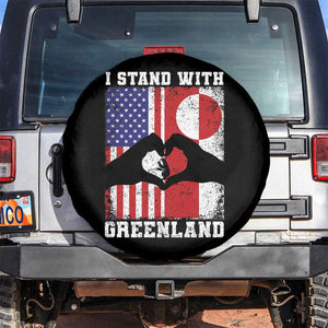I Stand With Greenland Spare Tire Cover Greenlander US Flag Greenland American Usa America TS10 No hole Black Print Your Wear