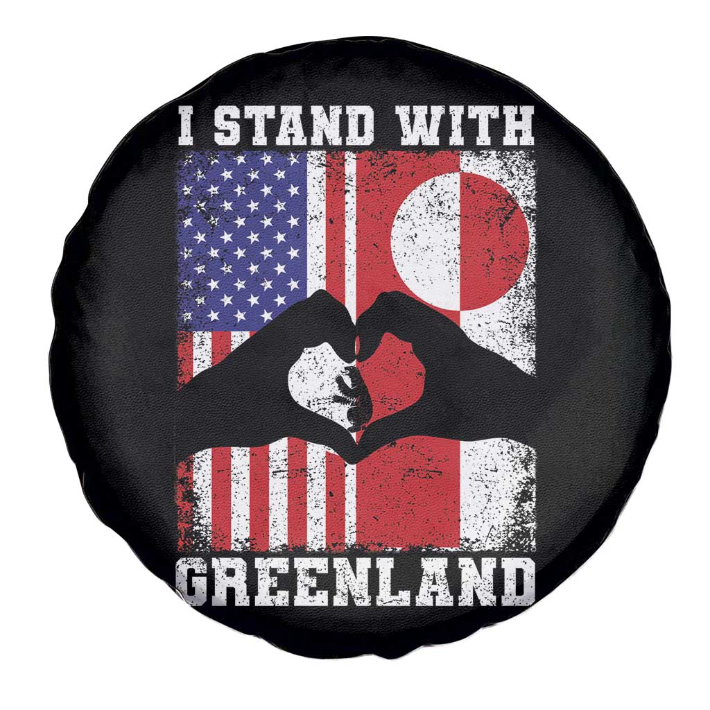 I Stand With Greenland Spare Tire Cover Greenlander US Flag Greenland American Usa America TS10 Print Your Wear