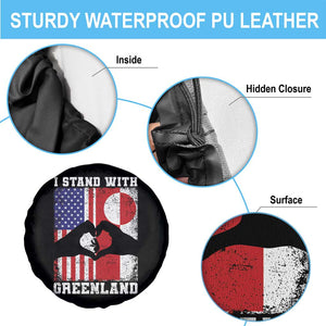 I Stand With Greenland Spare Tire Cover Greenlander US Flag Greenland American Usa America TS10 Print Your Wear