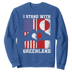 I Stand With Greenland Sweatshirt Greenlander US Flag Greenland American Usa America TS10 Royal Blue Print Your Wear