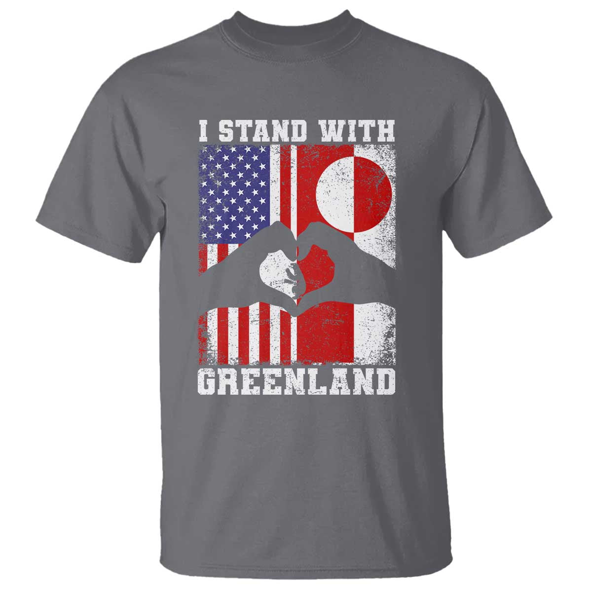 I Stand With Greenland T Shirt Greenlander US Flag Greenland American Usa America TS10 Charcoal Print Your Wear