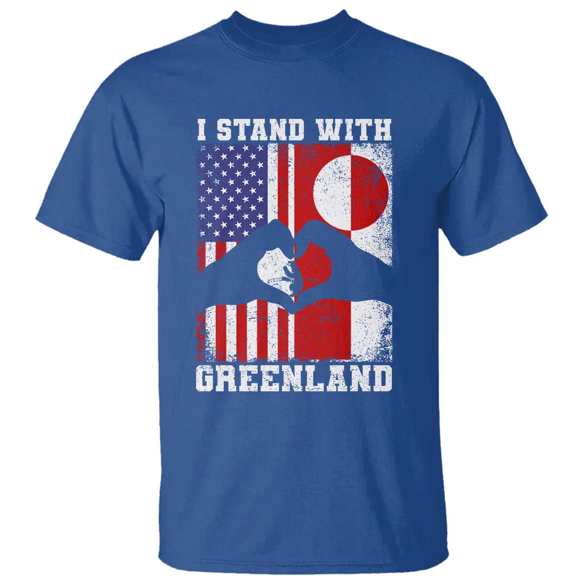 I Stand With Greenland T Shirt Greenlander US Flag Greenland American Usa America TS10 Royal Blue Print Your Wear