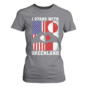 I Stand With Greenland T Shirt For Women Greenlander US Flag Greenland American Usa America TS10 Charcoal Print Your Wear