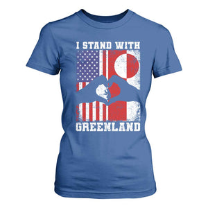 I Stand With Greenland T Shirt For Women Greenlander US Flag Greenland American Usa America TS10 Royal Blue Print Your Wear