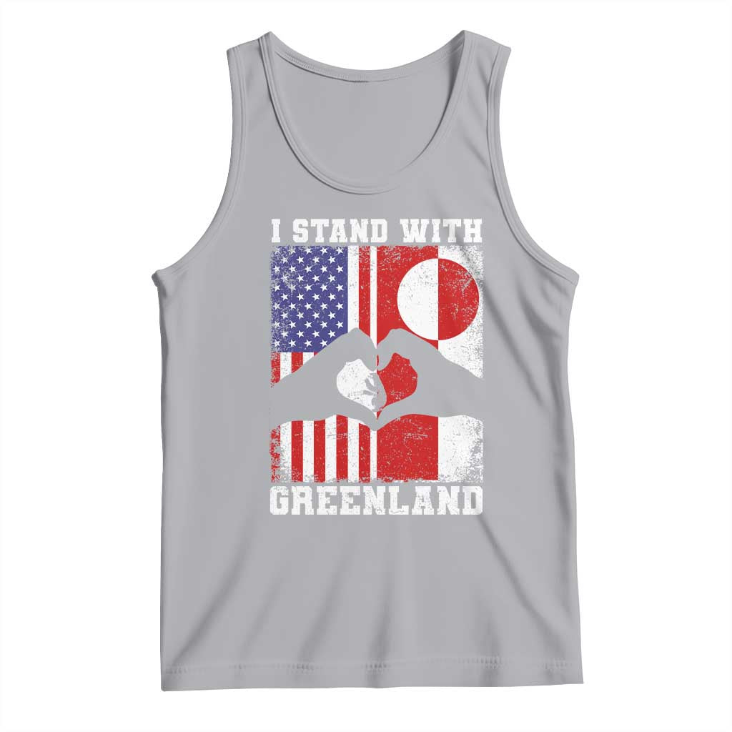 I Stand With Greenland Tank Top Greenlander US Flag Greenland American Usa America TS10 Athletic Heather Print Your Wear