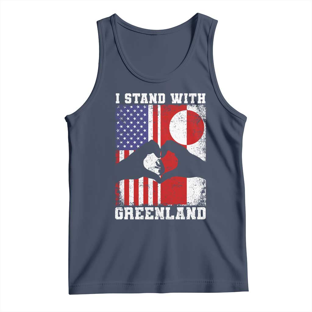 I Stand With Greenland Tank Top Greenlander US Flag Greenland American Usa America TS10 Navy Print Your Wear