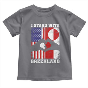 I Stand With Greenland Toddler T Shirt Greenlander US Flag Greenland American Usa America TS10 Charcoal Print Your Wear