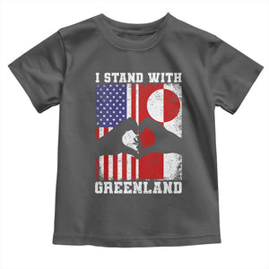 I Stand With Greenland Toddler T Shirt Greenlander US Flag Greenland American Usa America TS10 Dark Heather Print Your Wear