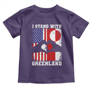 I Stand With Greenland Toddler T Shirt Greenlander US Flag Greenland American Usa America TS10 Purple Print Your Wear
