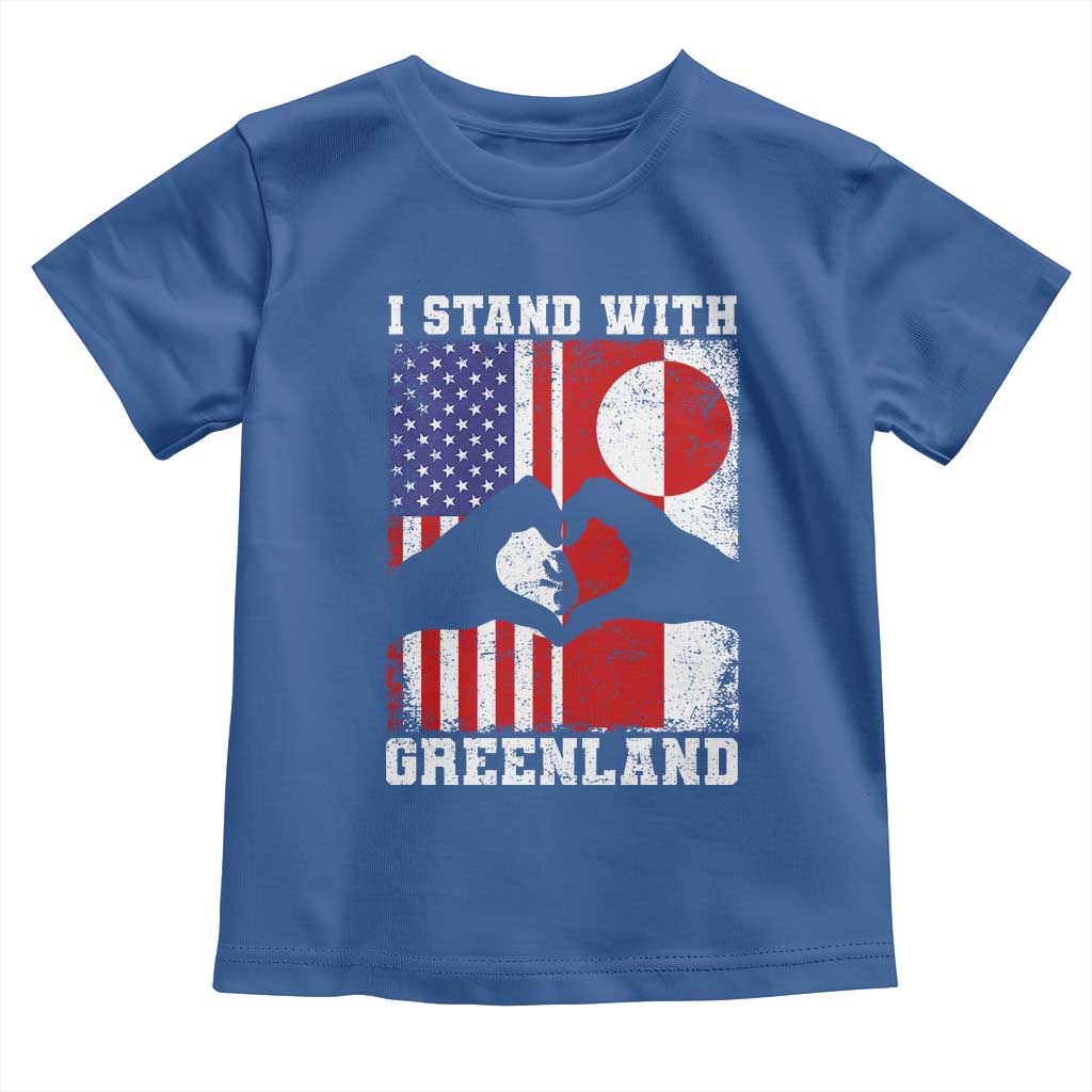 I Stand With Greenland Toddler T Shirt Greenlander US Flag Greenland American Usa America TS10 Royal Blue Print Your Wear