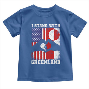 I Stand With Greenland Toddler T Shirt Greenlander US Flag Greenland American Usa America TS10 Royal Blue Print Your Wear