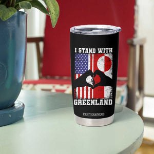 I Stand With Greenland Tumbler Cup Greenlander US Flag Greenland American Usa America TS10 Print Your Wear