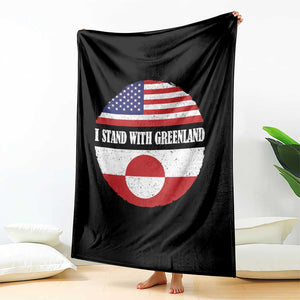 I Stand With Greenland Throw Blanket Political Protest Greenlander American Flag TS10 Print Your Wear