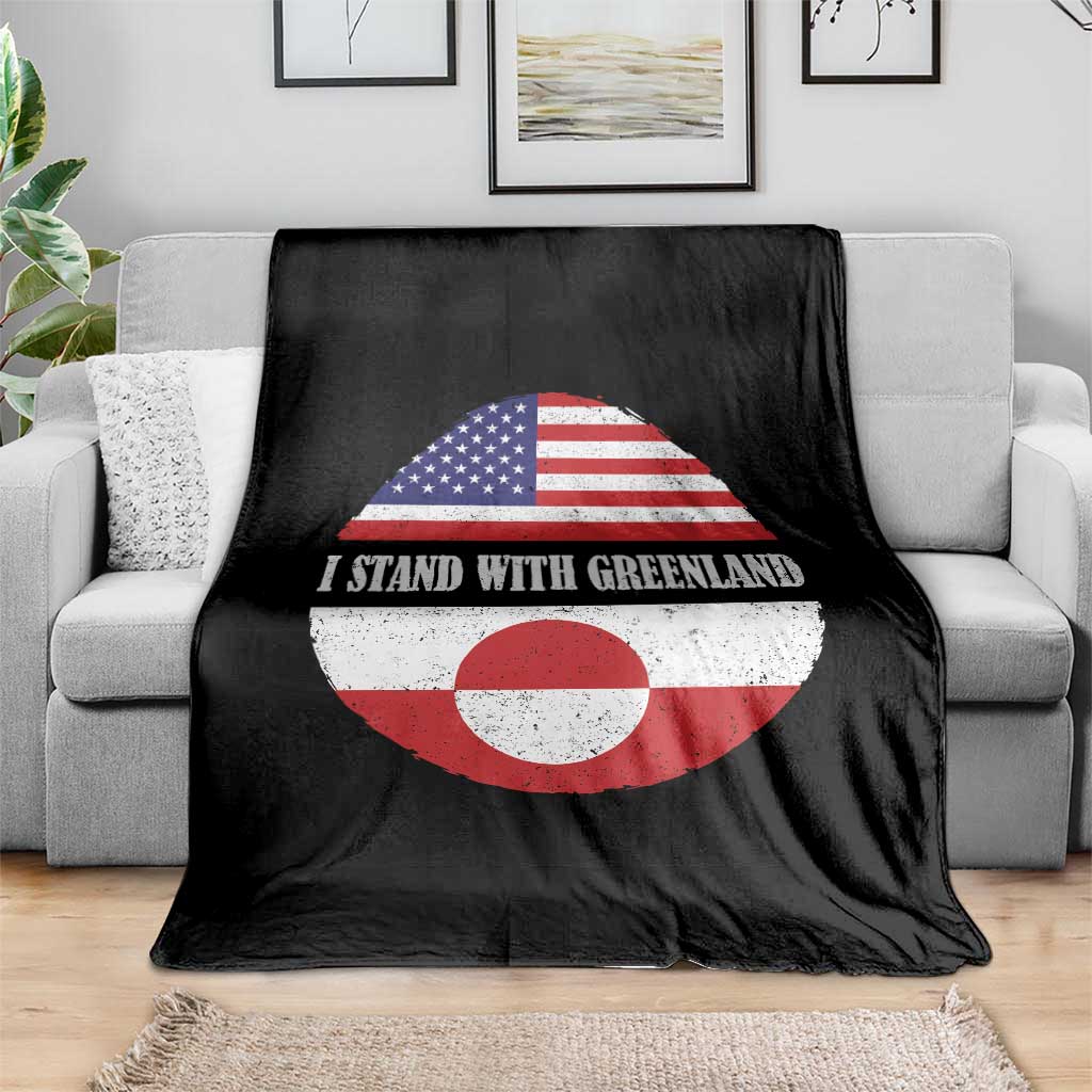 I Stand With Greenland Throw Blanket Political Protest Greenlander American Flag TS10 Print Your Wear